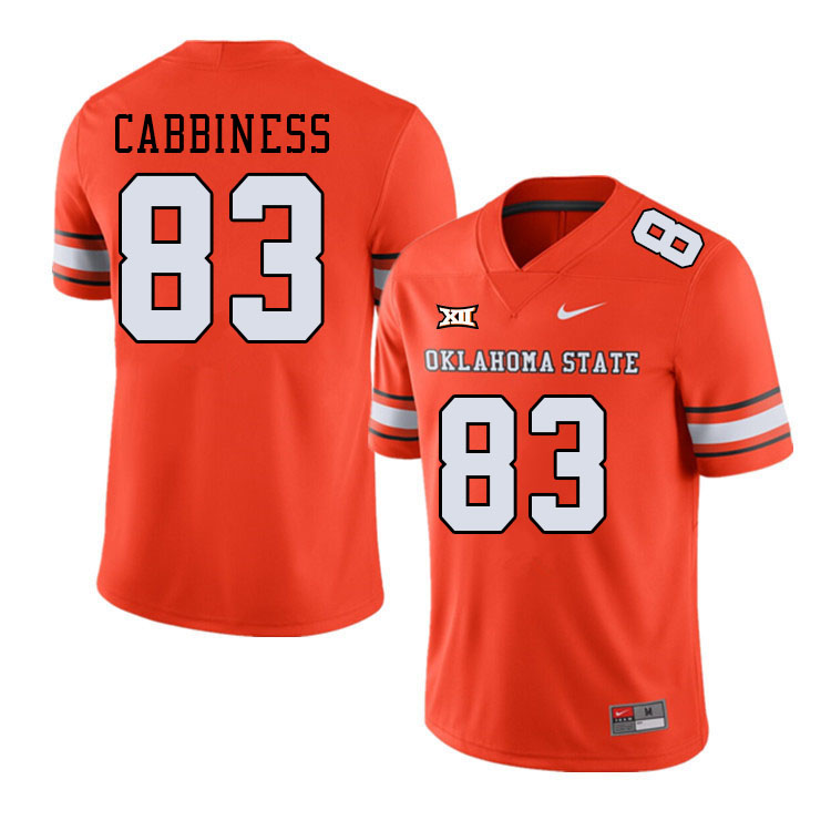 Men #83 Cale Cabbiness Oklahoma State Cowboys College Football Jerseys Stitched-Alternate Orange - Click Image to Close